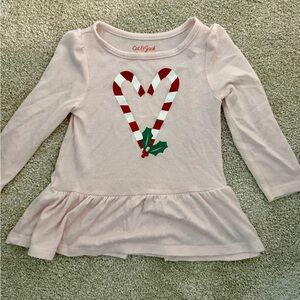 Cat & Jack 2T candy cane christmas top